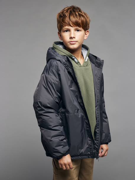 Coupe-vent garçon doublé sherpa anthracite 3 - vertbaudet enfant 