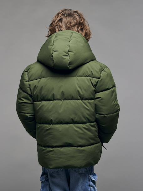 Doudoune garçon puffy anthracite+kaki 16 - vertbaudet enfant 