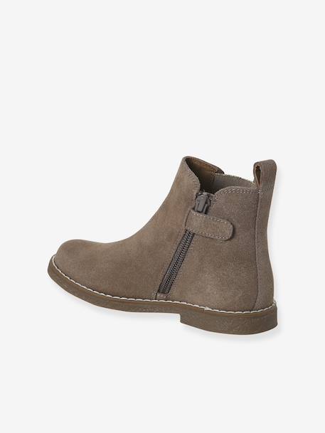 Boots enfant fille cuir détails festons lot beige+marine+marron+noir+taupe 24 - vertbaudet enfant 