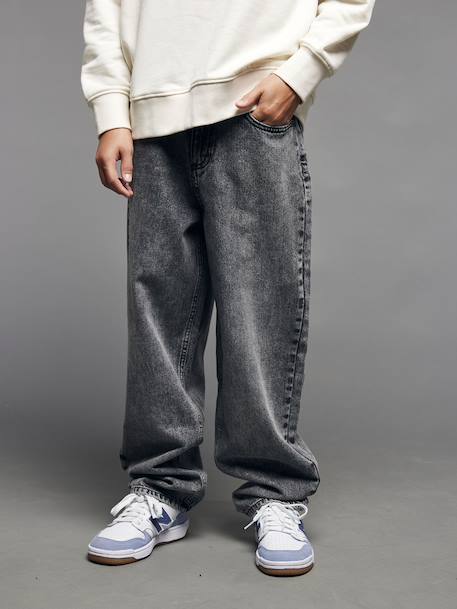 Jean loose garçon denim gris+double stone 1 - vertbaudet enfant 