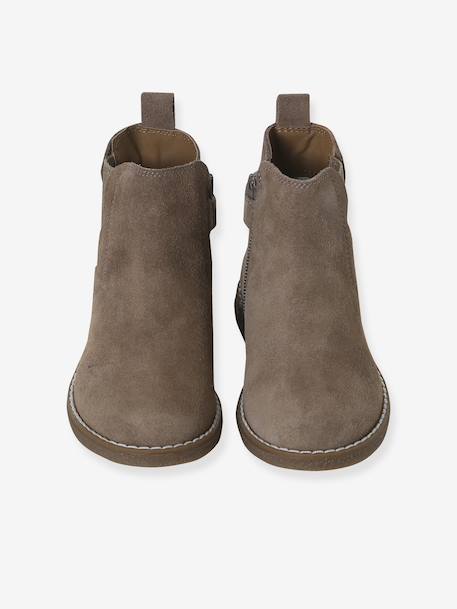 Boots enfant fille cuir détails festons lot beige+marine+marron+noir+taupe 25 - vertbaudet enfant 