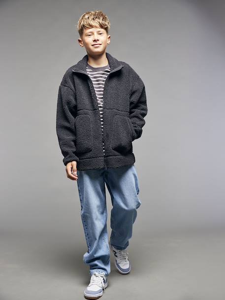 Sweat en sherpa manches longues garçon Jonen anthracite 6 - vertbaudet enfant 