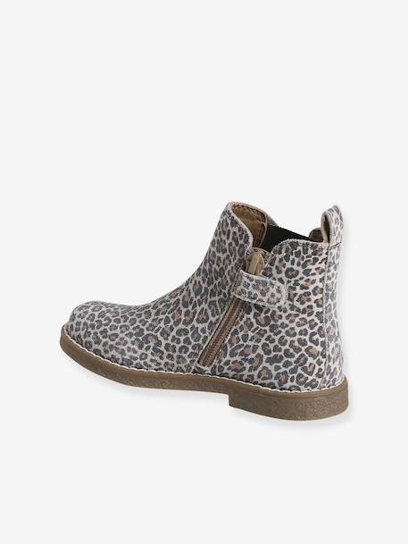 Boots enfant fille cuir détails festons lot beige+marine+marron+noir+taupe 3 - vertbaudet enfant 