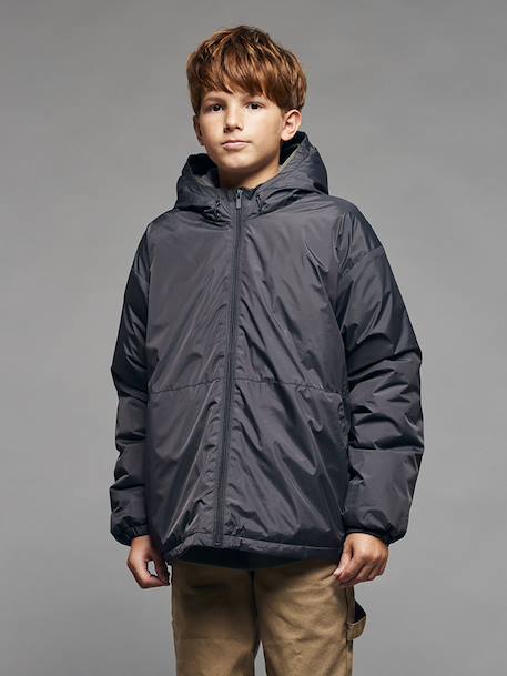 Coupe-vent garçon doublé sherpa anthracite 1 - vertbaudet enfant 