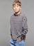 T-shirt rayé garçon oversize anthracite 1 - vertbaudet enfant 