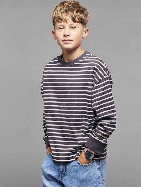 Garçon-T-shirt rayé garçon oversize