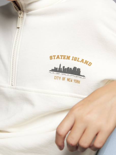 Sweat garçon camionneur oversize écru 2 - vertbaudet enfant 