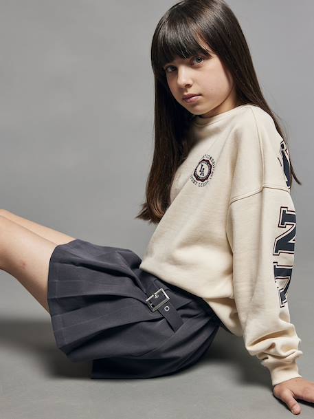 Jupe-short plissée fille anthracite 7 - vertbaudet enfant 