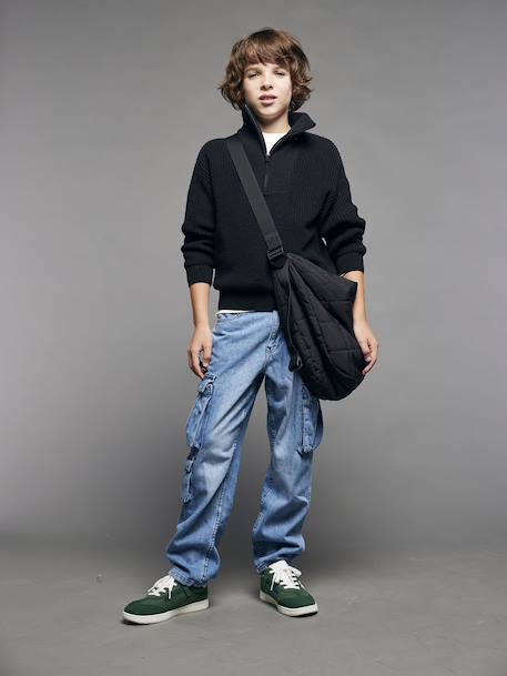 Pull garçon col camionneur anthracite 6 - vertbaudet enfant 