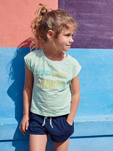 marin-Fille-Vêtements de sport-Short sport Basics fille en molleton