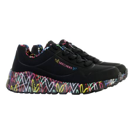 Baskets basses à lacets Blanc et rose+Noir multi 8 - vertbaudet enfant 