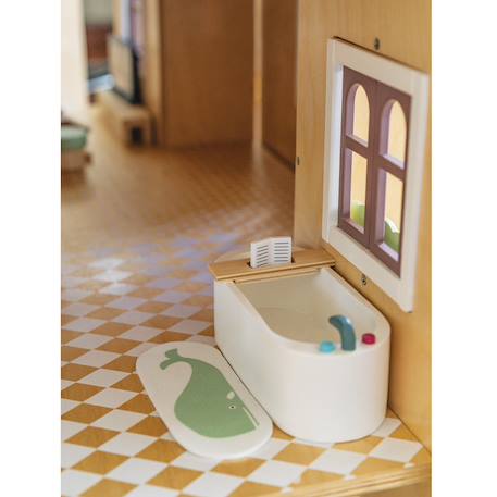 Mobilier pour poupée salle de bain en bois Bleu, blanc, vert 3 - vertbaudet enfant 