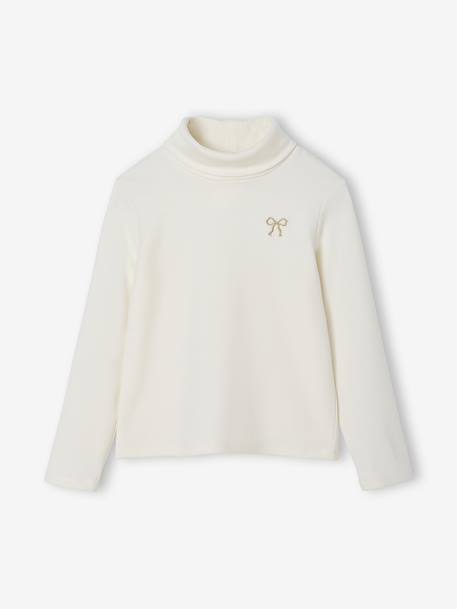 Sous-pull en maille polaire fille écru 1 - vertbaudet enfant 