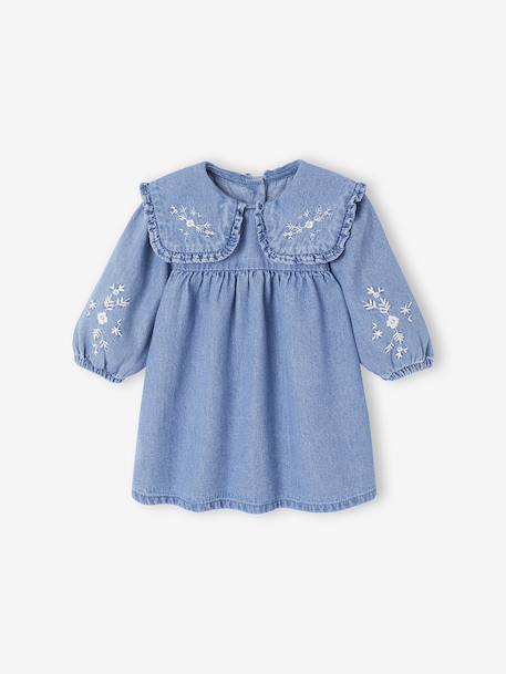 Robe bébé en denim brodé stone 3 - vertbaudet enfant 