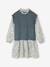 Robe effet 2 en 1 bi-matière fille vert sapin 1 - vertbaudet enfant 