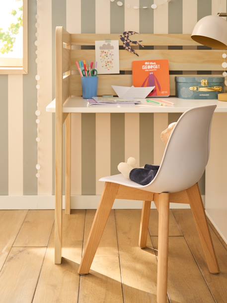 Chaise maternelle design scandinave blanc+rose 2 - vertbaudet enfant 