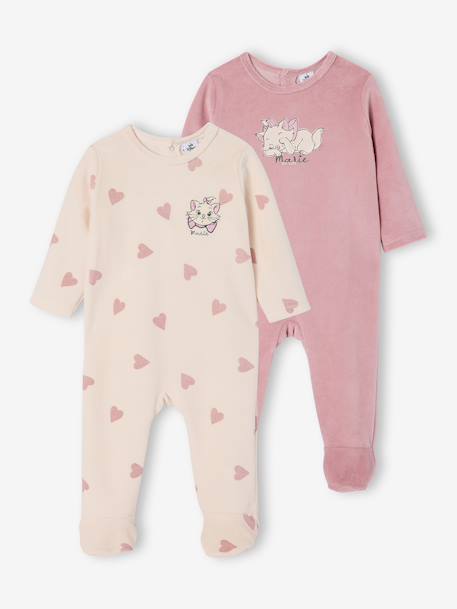 Lot 2 dors bien velours Marie lilas poudré 1 - vertbaudet enfant 