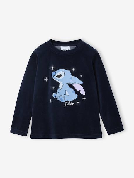 Pyjama fille Disney Lilo et Stitch en velours marine 2 - vertbaudet enfant 
