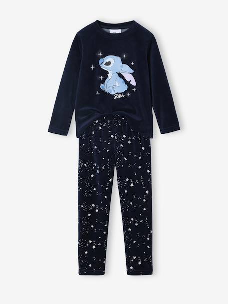 Pyjama fille Disney Lilo et Stitch en velours marine 1 - vertbaudet enfant 