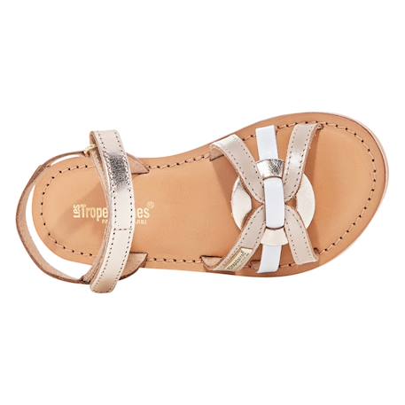 Sandales en cuir  à scratch Nude multi+Tan multi 6 - vertbaudet enfant 