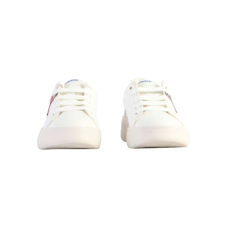 Baskets basses  à lacets Blanc+Blanc - Rose+Blanc fushia+Noir or clair 11 - vertbaudet enfant 