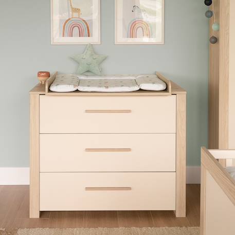 Chambre bébé évolutive complète avec soft-close momo Beige cashmere - chêne 5 - vertbaudet enfant 