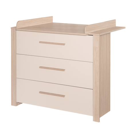 Commode à langer évolutive 3 tiroirs momo Beige cashmere - chêne 1 - vertbaudet enfant 