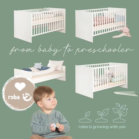 Lit évolutif transformable en lit junior momo Beige cashmere - chêne 3 - vertbaudet enfant 