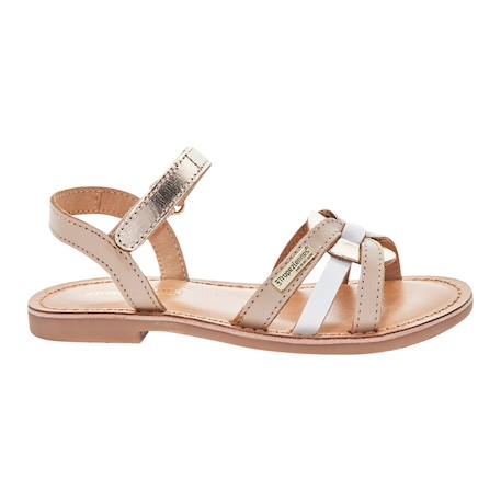 Sandales en cuir  à scratch Nude multi+Tan multi 4 - vertbaudet enfant 