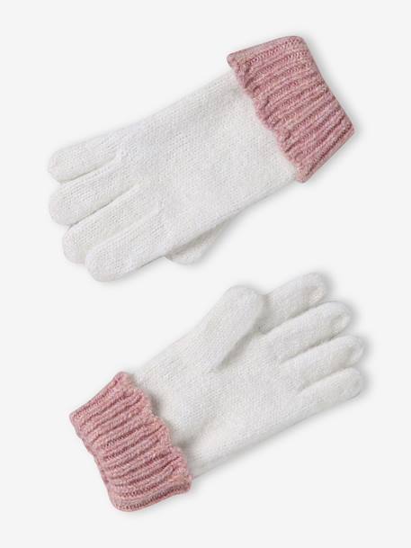 Ensemble fille bonnet + snood + moufles/gants écru 3 - vertbaudet enfant 