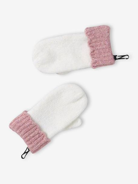 Ensemble fille bonnet + snood + moufles/gants écru 5 - vertbaudet enfant 