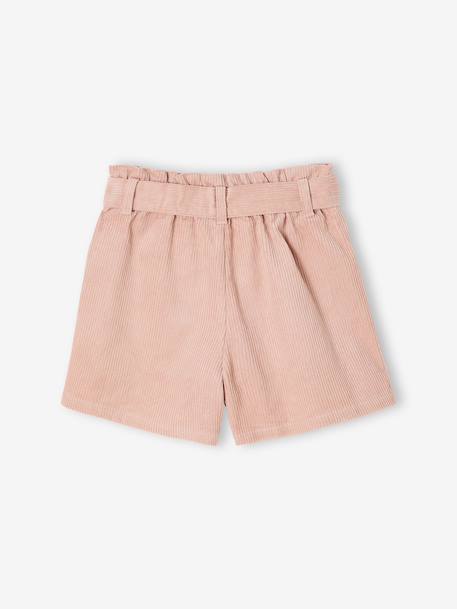 Short en velours fille style paperbag rose poudré 3 - vertbaudet enfant 
