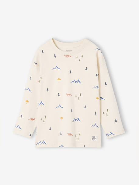 T-shirt manches longues imprimé garçon blanc imprimé 2 - vertbaudet enfant 