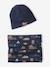Ensemble garçon bonnet + snood « Nature » marine 1 - vertbaudet enfant 