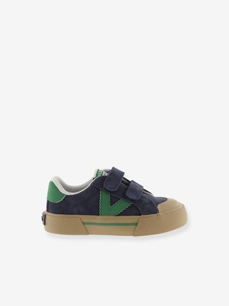 Baskets enfant cuir et contrast à scratchs blush+marine 7 - vertbaudet enfant 