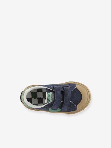 Baskets enfant cuir et contrast à scratchs blush+marine 9 - vertbaudet enfant 