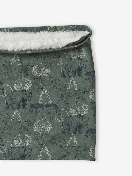 Snood garçon imprimé doublé sherpa vert sauge 2 - vertbaudet enfant 