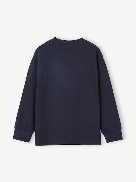 Tee-shirt manches longues imprimé garçon marine 3 - vertbaudet enfant 
