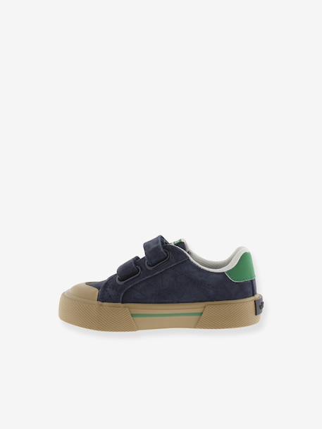 Baskets enfant cuir et contrast à scratchs blush+marine 8 - vertbaudet enfant 