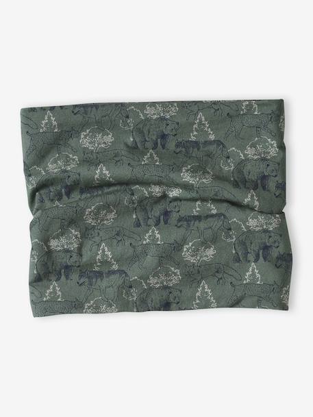 Snood garçon imprimé doublé sherpa vert sauge 1 - vertbaudet enfant 