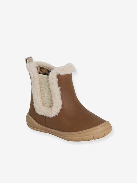 Boots bébé fille synthétique fourrées camel 1 - vertbaudet enfant 