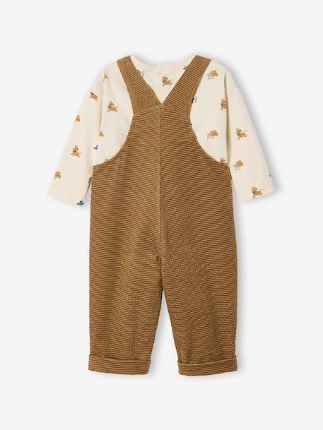 Ensemble bébé salopette en velours + T-shirt caramel 5 - vertbaudet enfant 