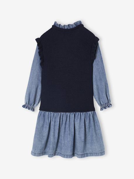 Robe 2 en1 fille marine 4 - vertbaudet enfant 