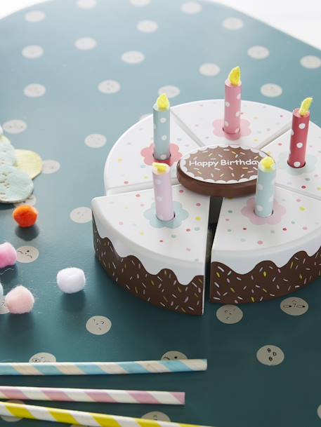Gâteau d'anniversaire en bois FSC® multicolore 4 - vertbaudet enfant 
