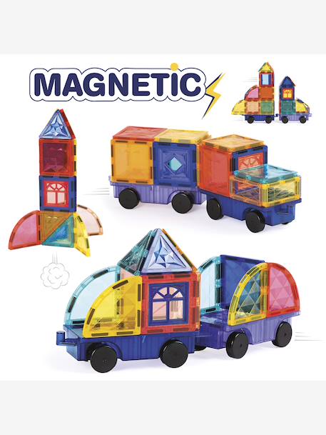 Jeu de construction magnétique véhicules multicolore 2 - vertbaudet enfant 