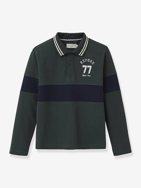 Polo en maille piquée garçon coton biologique vert 1 - vertbaudet enfant 