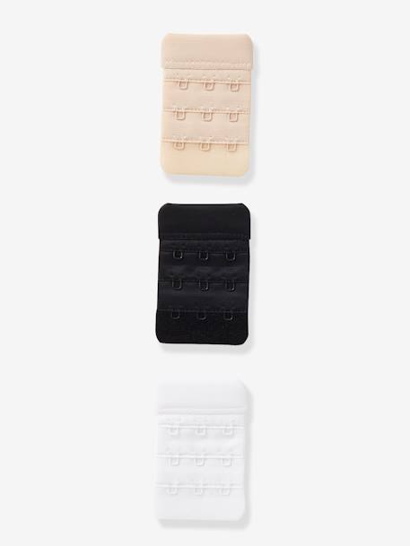 3 prolongateurs de soutien-gorge blanc+beige+noir 5 - vertbaudet enfant 