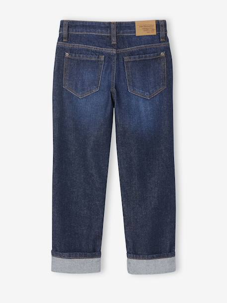 Jean garçon droit à revers denim brut+stone 5 - vertbaudet enfant 