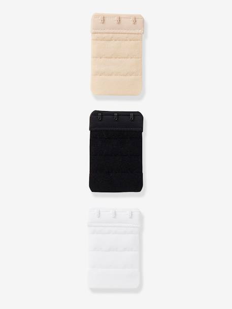3 prolongateurs de soutien-gorge blanc+beige+noir 1 - vertbaudet enfant 