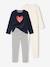 Lot 2 pyjamas fille velours coeurs écru 1 - vertbaudet enfant 